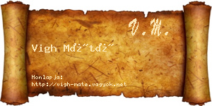Vigh Máté névjegykártya